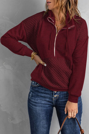 Kay 1/2  Zip Quilted Pullover,  Offered in 2 colors
